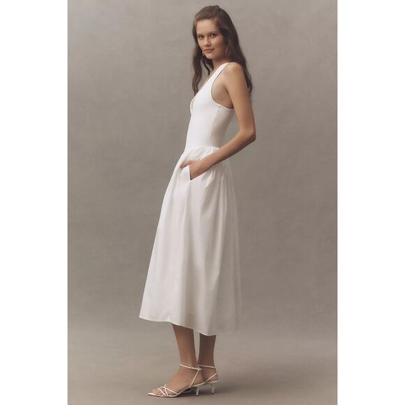 Ronny Kobo Sirinda Sleeveless V-Neck Drop-Waist Stretch Jersey Maxi Dress Size L - Picture 3 of 10